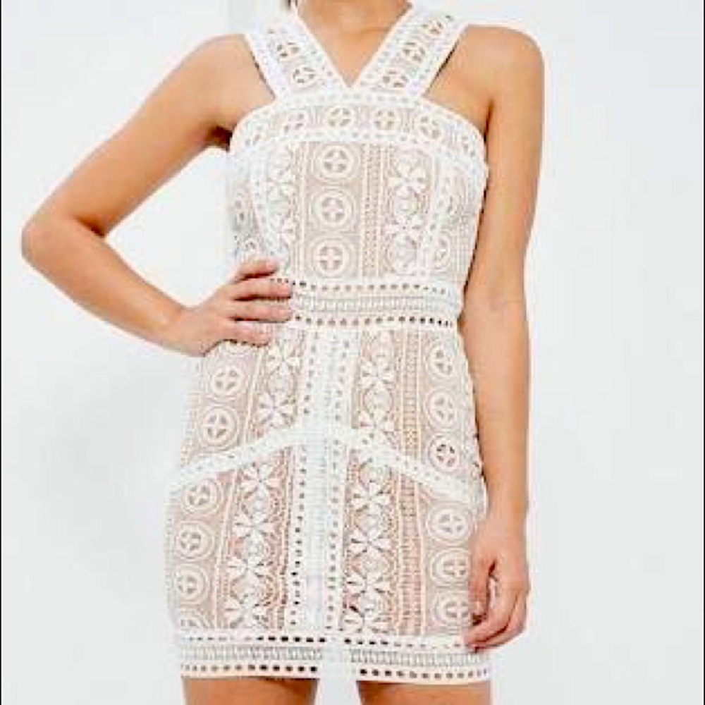 Missguided V Strap Lace Midi Dress Size 6